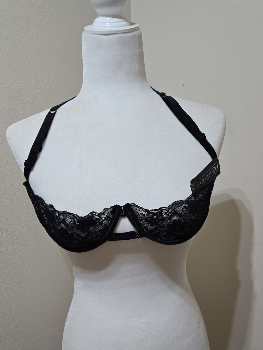 Escante Black Lace Balconette Bra